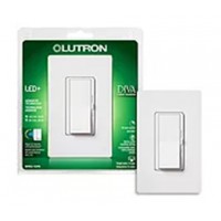  Lutron Diva LED+ Dimmer Switch for Dimmable LED/Halogen/Incandescent Bulbs, Single-Pole or 3-Way, White